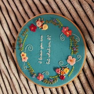 I know you are but what am I? Pee Wee Herman quote embroidery wall hanging